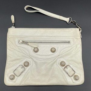 Balenciaga Ivory Clutch - Giant Hardware - Detachable Wrist Strap